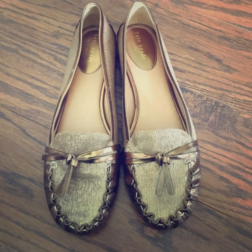 Gold and Bronze Kate Spade Flats